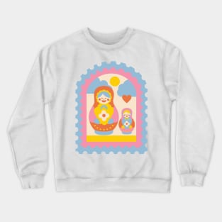 Cute Aesthetic Adorable Y2K 2000s Russian Matryoshka Stacking Doll Crewneck Sweatshirt